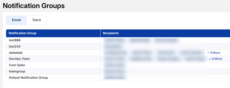 Notification Group Email View
