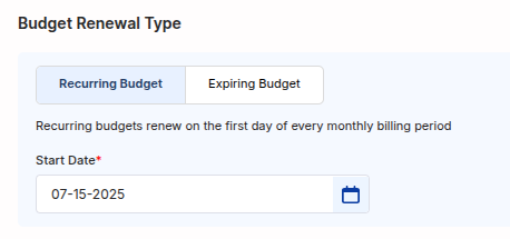 Budget alert configuration