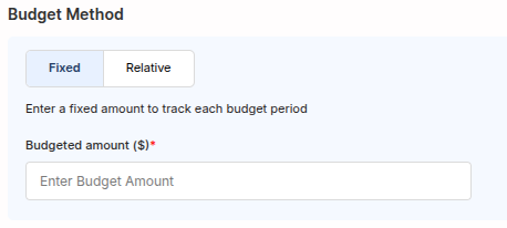 Budget alert email settings