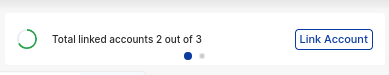 Account linking status indicator and action button